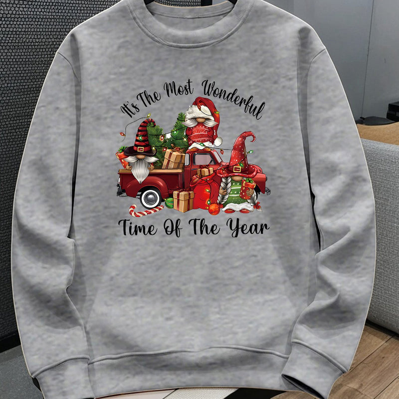 Kids' Casual Christmas Crew Neck Sweatshirt, Polyester Knit