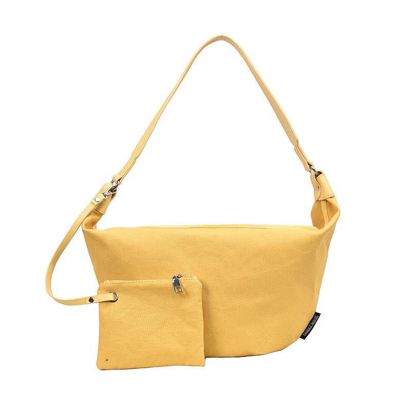Women’s casual canvas dumpling shoulder bag