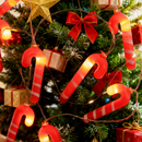 Christmas crutches, Christmas lights, LED light string