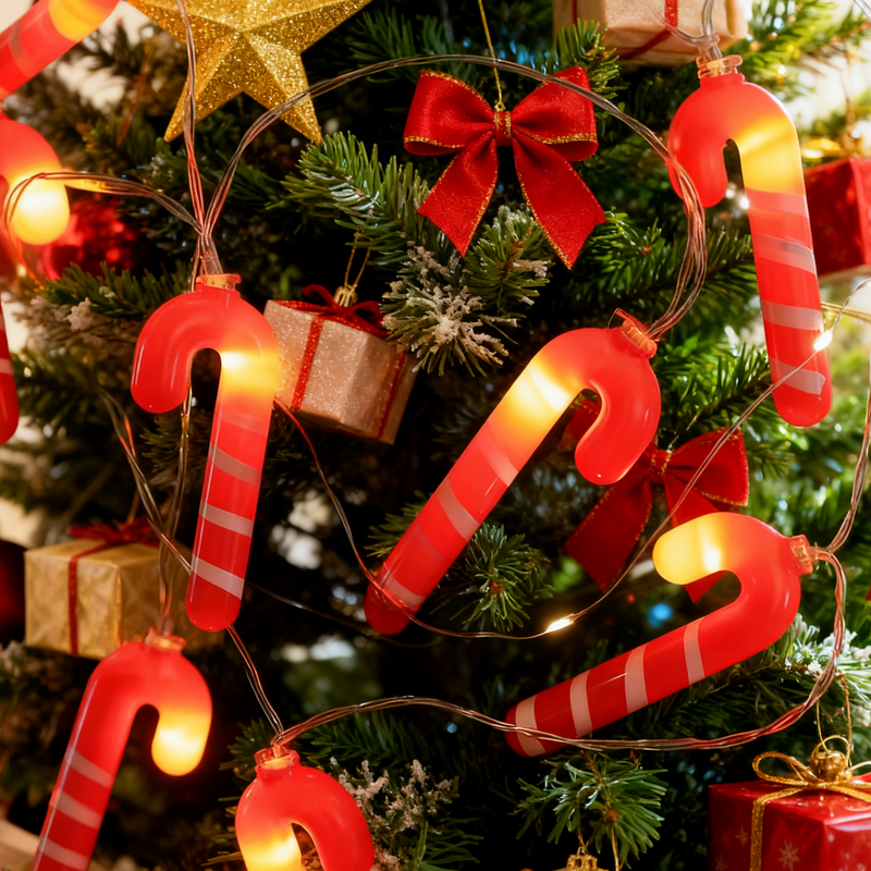 Christmas crutches, Christmas lights, LED light string