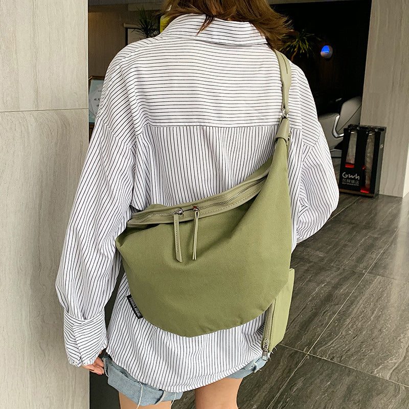 Women’s casual canvas dumpling shoulder bag