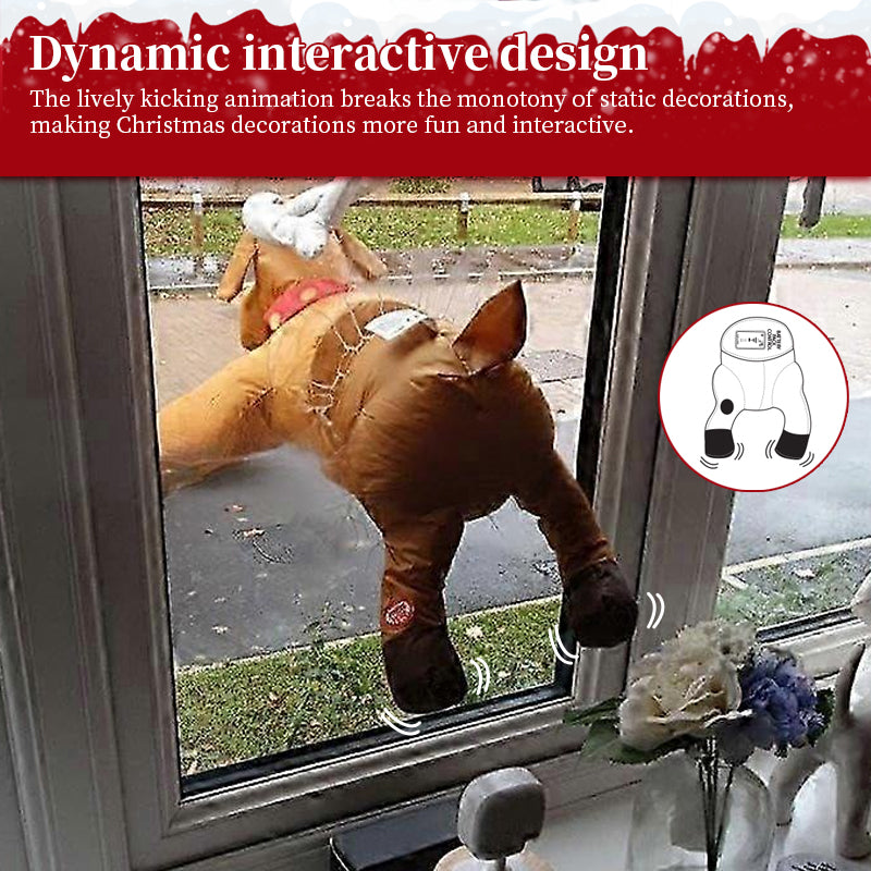 3D Animated Santa Window Decoration for Christmas, Festive Home Party Decor