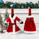 Christmas red wine set, Christmas dress wine bottle set, Christmas dress wine bottle decoration