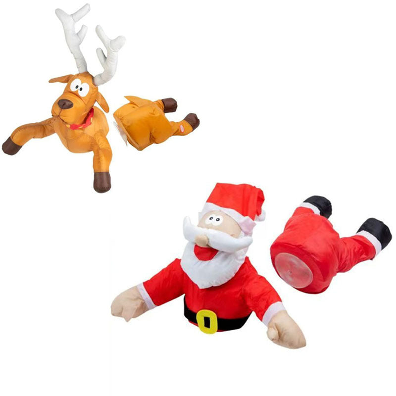 3D Animated Santa Window Decoration for Christmas, Festive Home Party Decor