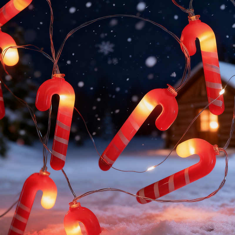 Christmas crutches, Christmas lights, LED light string