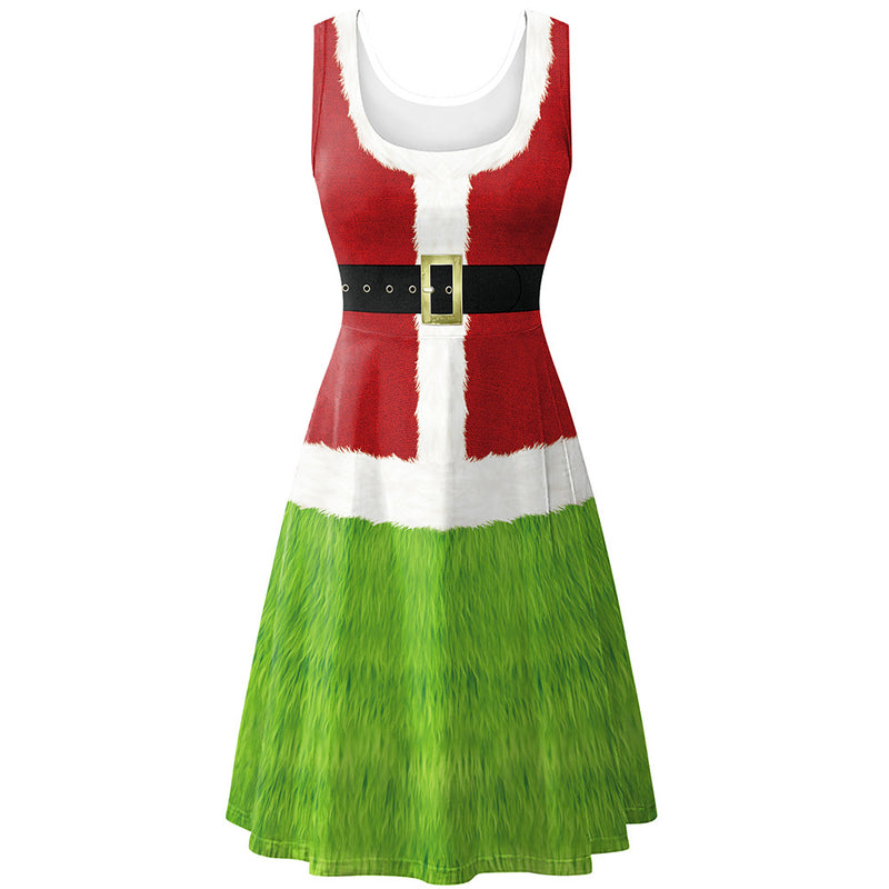 Christmas sleeveless vest dress for children
