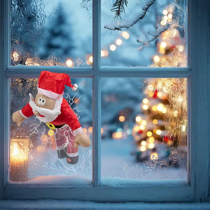 3D Animated Santa Window Decoration for Christmas, Festive Home Party Decor