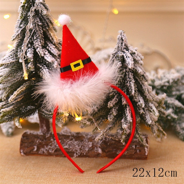 Christmas Tree Headband Elk Santa Snowman Ornaments Christmas Decorations for Kids Adult Noel Decor Navidad New Year 2020 Gifts
