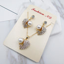 Fashion Peach Heart Pearl Jewelry Set